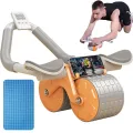Abdominal Roller Adjustable Handle Silent Rebound Ab Wheel for Muscle Training with Elbow Support Fitness Equipment. 