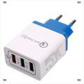 IGO Universal 3 Port Fast Quick Charge QC3.0 USB Hub Wall Charger Adapter EU US Plug. 