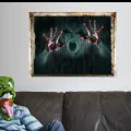 【WEJA】Creative terror effect Halloween gothic wallpaper stickers game Power Limited 3D ghost wall decor decals home decor Halloween. 