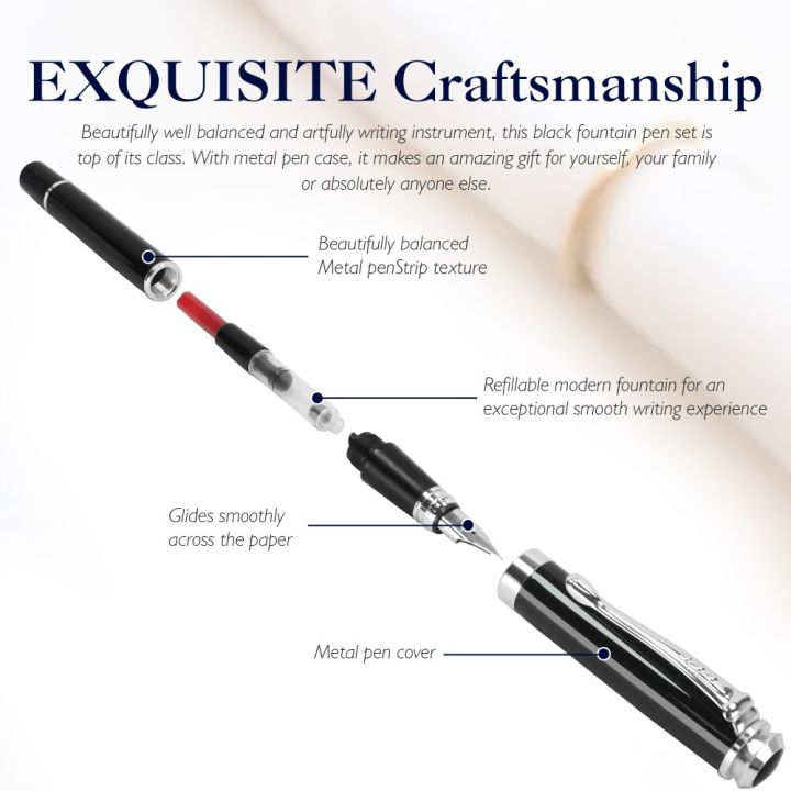 STONEGO%200.38mm%20Extra%20Fine%20Nib%20Fountain%20Pen,%20Black%20Metal%20Calligraphy%20Writing%20Gift%20Pen%20-%20Image%204