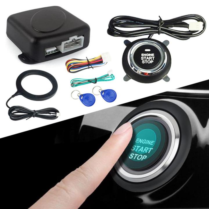 【0524jingbaoxitongheanquan2604】 12V Alarm System Start Stop Button Lock Ignition Immobilizer with Remote Keyless Go Entry