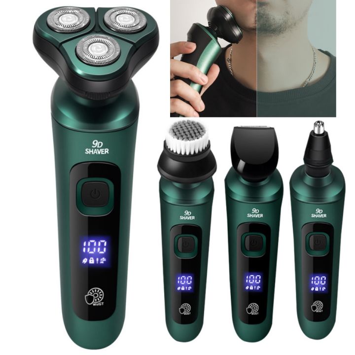 4 In 1 Smart Electric Shaver LCD Digital Display Three-head USB ...