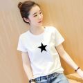 Summer Korean Style Letter White Short SleeveTShirt Female Student All-Matching Loose Half-Sleeved T-shirt Young Girls Girlfriends Top Clothes. 