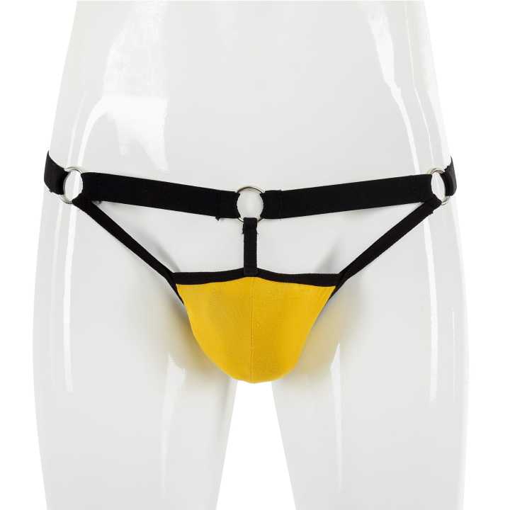 Misters Secret Ultra Hot Men’s Brown and Black Metal Ring, G string, T Back men’s Thong
