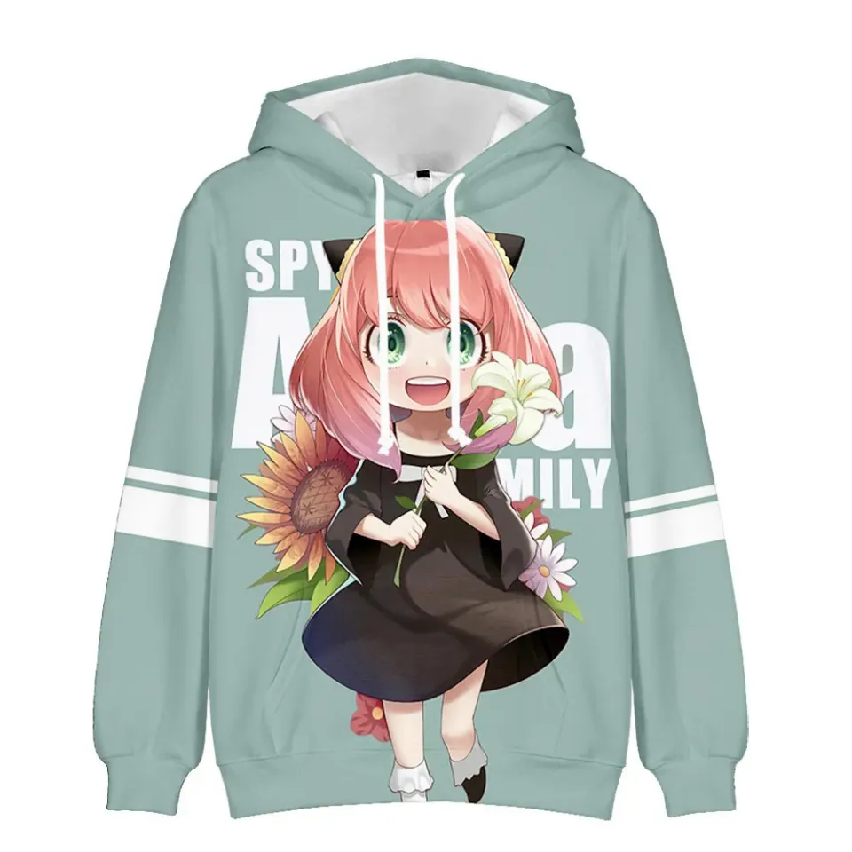 Sweat à Capuche Spy X Family - Imprimé Anya Forger 2D - Couple Unisexe - Polyester Doux - Tailles XXS à 4XL (asiatiques) - 9