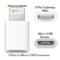 Apple Iphone Converter to Micro USB 2.0 Adapter For Android iPhone 5/5s 6/6s Plus iPad 4 Air 2 Charger Cable Connector to iOS 8pin Port (Data Sync). 