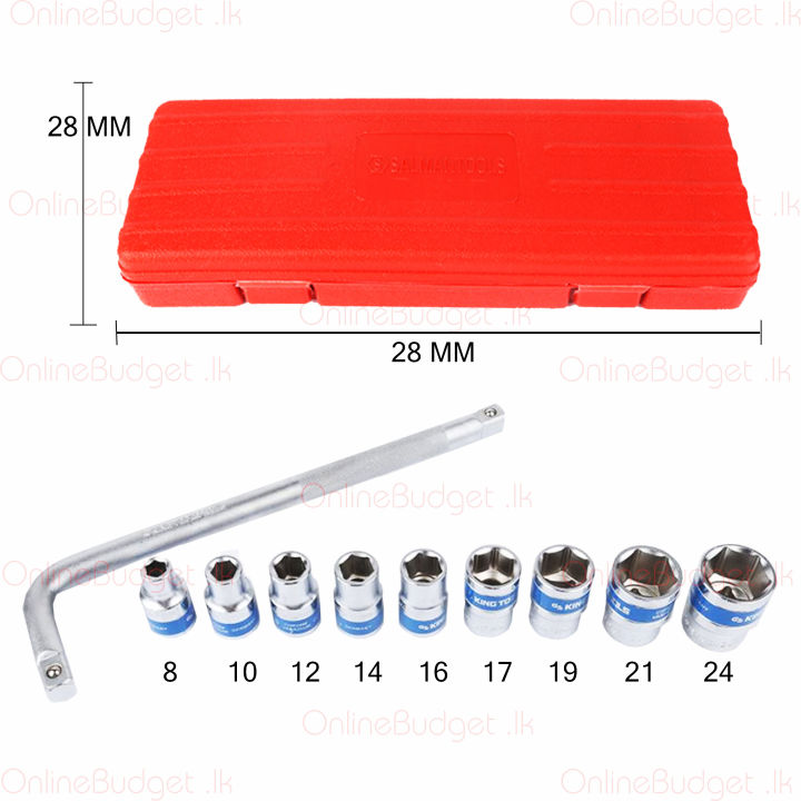 10pcs%201/2%20"%20Drive%20Socket%20Wench%20Spanner%20Set%20Chrome%20Vanadium%20-%20Image%203