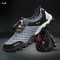 Men's Sneakers Breathable Lightweight Casual Mesh Upper Men Outdoor Shoes Men Hiking Shoes 39 Grey. 