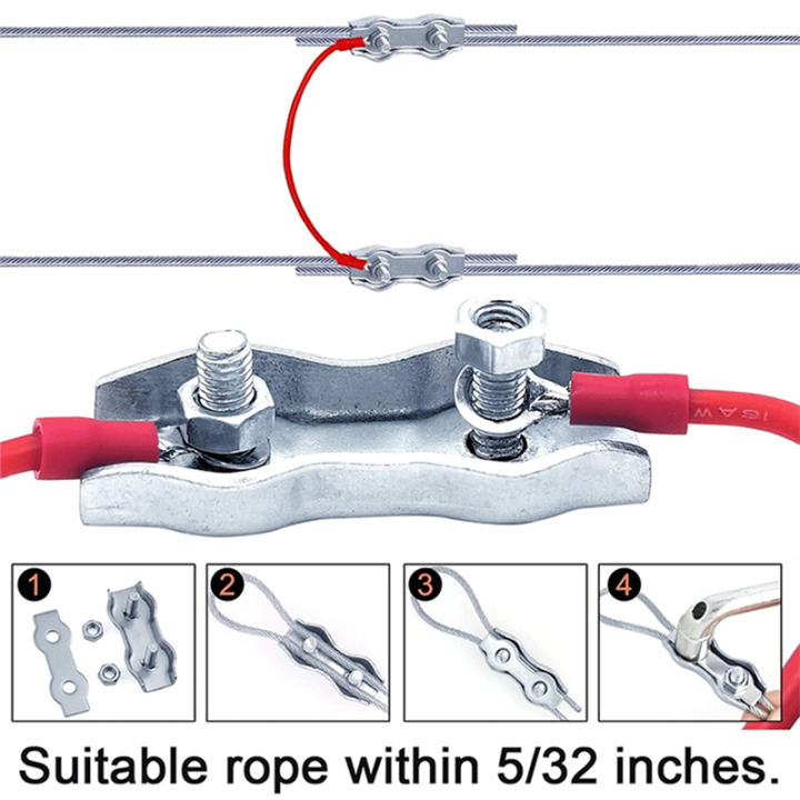 Shock Poly Rope Connectors M5 Poly Rope Connector Set with Tool for Electric Fences with Silicone ...