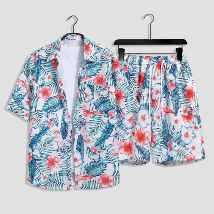 Summer%20Island%20Clothing%20Hainan%20Island%20Sanya%20Hawaii%20Printed%20Shirt%20Beach%20Suit%20Trendy%20Beach%20Pants%20Cool%20Seaside%20Style%20-%20Image%202