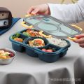 Partitioned Microwave Dinning Plate Office Worker Portable Seal with Lid Student with Bowl Simple Lunch Box Heating Separated. 