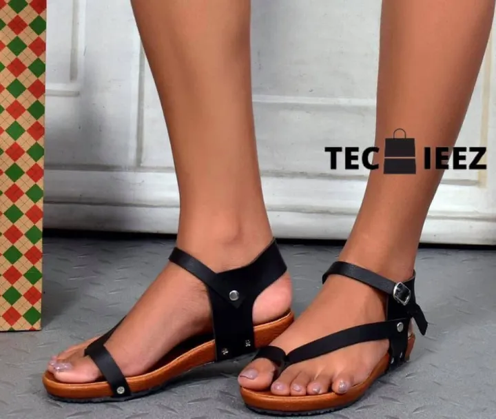 Women's%20Buckle%20Sandals%20Black%20-%20Image%203