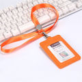 Card Holder Lanyards ID Badge Holder PU Leather Bus Pass Case Cover Slip Men Women's Bank Credit Card Holder Strap Cardholder. 