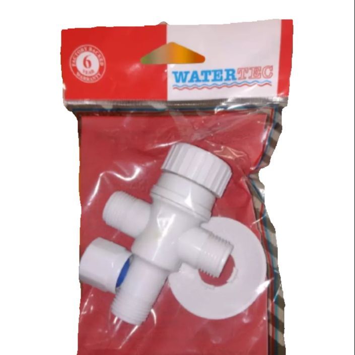 Watertec Angle Valve 2 Outlet 1/2'' Malaysia PVC Round Bathroom