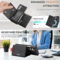 New arrival- Kalebol Strong Magnetic MagSafe Tri-Fold Wallet Side Sticker Leather Phone Case For Samsung Galaxy Z Flip6/Samsung Galaxy S24 Ultra 5G/Samsung Galaxy Z Fold6/Samsung Galaxy S25 Ultra 5G/Samsung Galaxy Z Fold. 
