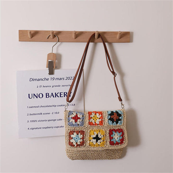 Casual%20Travel%20Bag%20Floral%20Crochet%20Handbag%20Women's%20Straw%20Handbag%20Trendy%20Handmade%20Bag%20Crochet%20Tote%20Bag%20-%20Image%203