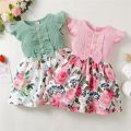 1-5 Years Little Girl Princess Dress Clothing Baby Girl Sleeveless Floral Fashion Dress Children Girl Daily Holiday Clothes. 