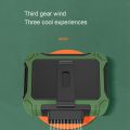 Portable Waist Clip Fan 6000MAh Battery Operated Necklace Fan, with Solar Charging 3 Speeds for Outdoor Works Orange. 