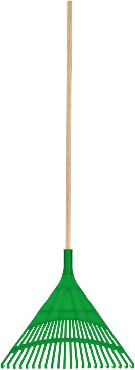 Ekel Broom Plastic, Garden Broom Plastic, Adult Rake with Hardwood Handle, Durable Plastic Head to Sweep Leaves in Lawn and Tidying Up The Garden