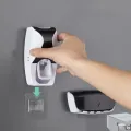 Toothbrush Toothpaste Stand Holder Bathroom Storage Organizer Automatic Toothpaste Dispenser With Toothbrush Holder Squeezer Kit Automatic Toothpaste Dispenser Wall Mount Toothbrush Holder 5 Toothbrush Slot With Dustproof Cover. 