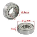 QUANBU 25Pcs 608 ZZ Ball Bearings, 608Zz Metal Double Shielded Miniature Deep Groove Skateboard Ball Bearings (8mm x 22mm x 7mm). 