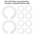 【Miga Plaza】 E27 to E14 Lamp Shade Reducing Rings Plastic Buckle. White Lampshade Ring Adapter High Quality Lamp Shade Accessories Bulb Holder Home. 