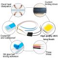 2pcs Flexible Universal Car LED DRL Daytime Running Light Flow Runs Headlight LED Strip Brake Running Lights For Cars Waterproof-Only white-30cm ( 11.8inch ). 