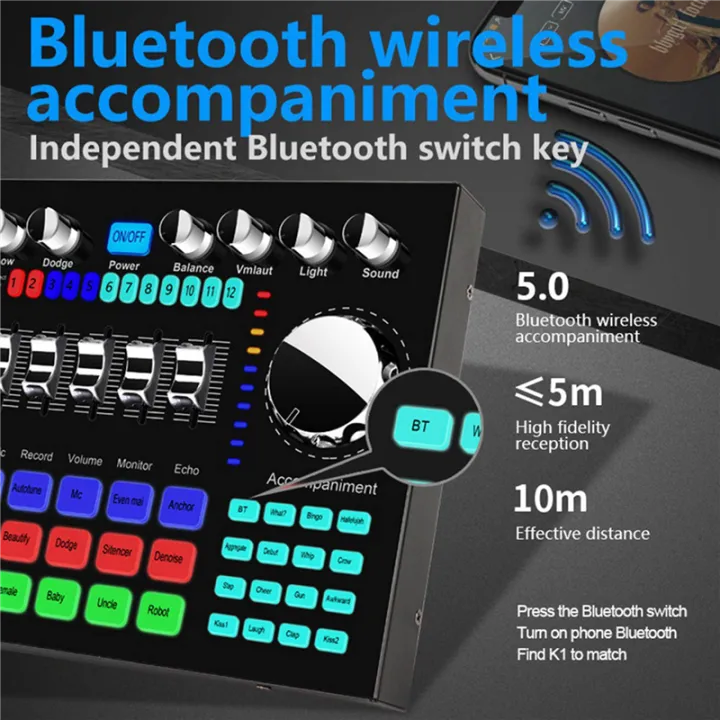 2X%20K1%20Live%20Sound%20Card%20Portable%20Bluetooth%20Sound%20Card%20Profession%20Adjustable%20Volume%20Audio%20for%20Music%20Recording%20-%20Image%206
