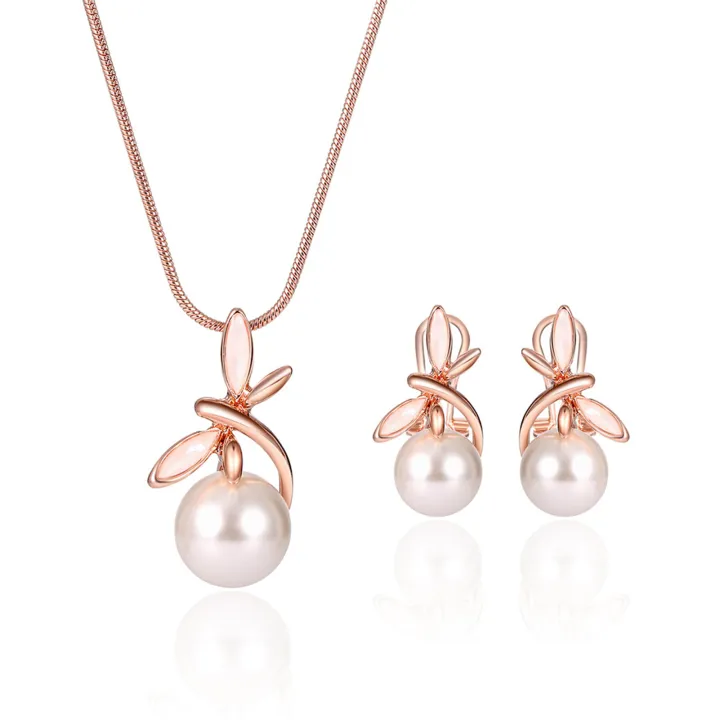 Vogue%20Jewelry%20Set%20Bright%20Luster%20Plated%20Imitation%20Pearl%20Necklace%20Earrings%20-%20Image%202
