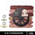 FACESCANADA 6 in 1 Eyeshadow Palette - Candid Charmer 02, 6g | Olive Butter & Macadamia Oil | Vibrant Colors | Highly Pigmented | Easily Blendable | Silky Satin Texture | No Crease | Cruelty-Free(FROM INDIA)JEZ. 
