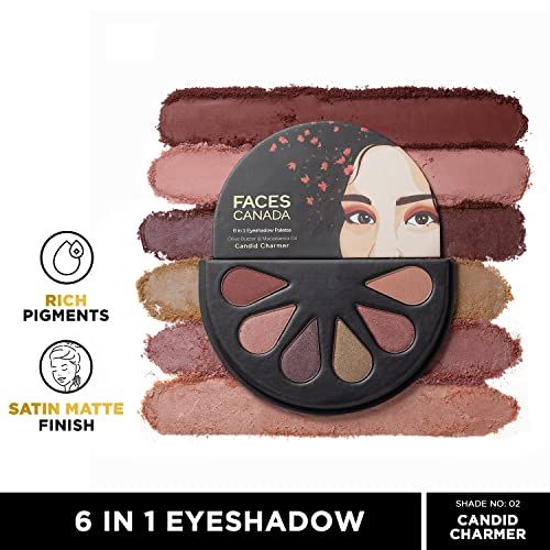 FACESCANADA%206%20in%201%20Eyeshadow%20Palette%20-%20Candid%20Charmer%2002,%206g%20%7C%20Olive%20Butter%20&%20Macadamia%20Oil%20%7C%20Vibrant%20Colors%20%7C%20Highly%20Pigmented%20%7C%20Easily%20Blendable%20%7C%20Silky%20Satin%20Texture%20%7C%20No%20Crease%20%7C%20Cruelty-Free(FROM%20INDIA)JEZ%20-%20Image%202