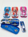2 in 1 Super Car Metal Pencil Box with Moving Wheels Double Comparment for Kids - Brown (2pcs Set/ 2 Cars). 