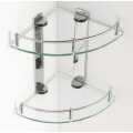 Bathroom Corner Shelf 2 Tier Shelves Glass Shower Wall Mounted Storage Shelving / Bathroom Glass Bath Shower Triangular Shelf Holder Organizer Single Layer Modern Style Glass Bathroom Shelves. 