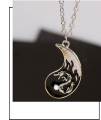 2Pcs/Set Sliver Alloy Yin Yang Pendant Puzzle Piece Dragon Carving Necklace Birthday Jewelry Gifts for Couple or Best Friends. 