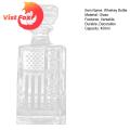 Glass Whiskey Decanter American Flag Pattern Whiskey Glass Decanter 450ml for Home Party Transparent Bottle Decanter with American Flag Design. 