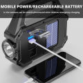 LED Flashlight Searchlight Built in Waterproof Solar Power Bank Glare Flashlight With Side Camping. 