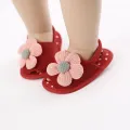 Cute Flower Baby Sandals - Soft Sole Infant Crib Shoes. 