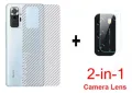 2 in1 Carbon Fiber Pattern Back Film & Camera Lens Protector For Xiaomi Redmi Note 10 / Note 10S / Note 10 5G / Note 10 Pro. 