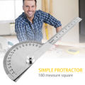 180° Angle Ruler Protractor Stainless Steel Ruler With 180 Degree Angle Square Woodworking 10cm Angle Measuring Goniometer. 
