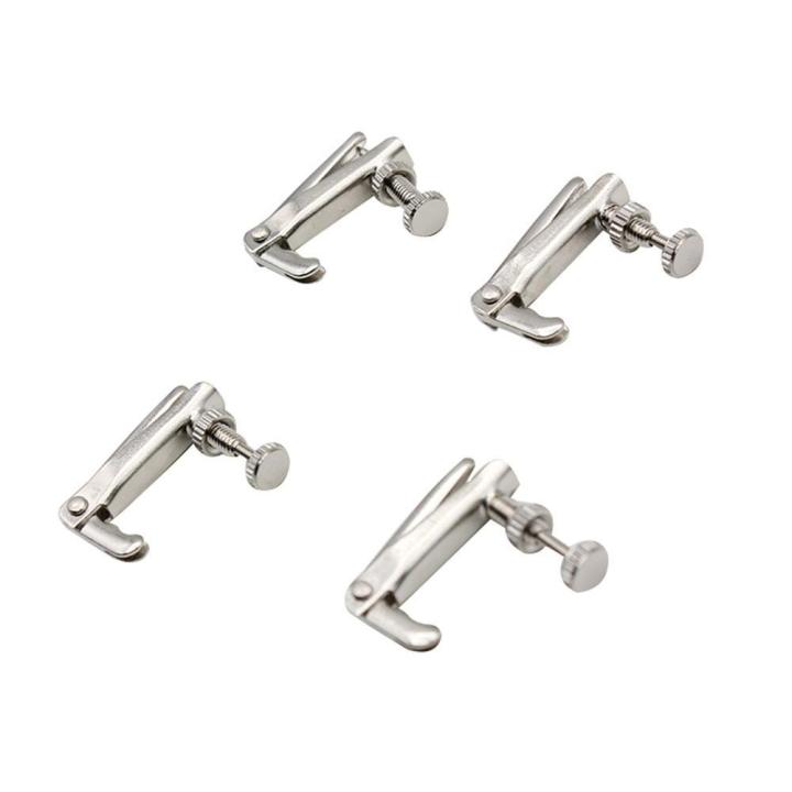 4pcs Copper Nickel Alloy Silver Violin Tuner Fine Tuners Spinner String Adjuster Violin Accessories for 3/4 & 4/4 Violin