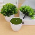 Mini Artificial Foam Rose Flower Potted Realistic Artificial Green Grass Plants Bonsai For Home Office Table Decoration. 