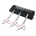 Curved Scissor Set - Perfect for Pet Grooming Used for Dog Cat Durable Stainless Steel Provided with Pouch and Steel Grooming Comb with Clean Cloth. 
