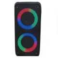 KTS-1265 Karaoke Double 3' High Quality Bass RGB LED Colorful Lights Portable Bluetooth Speaker with Free Mic. 