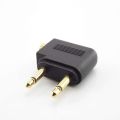 2pcs 3.5mm Jack Airline Airplane Earphone Headphone Headset Audio Connector Plug Adapter for Travel Headphone. 