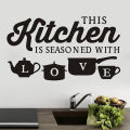 【Miga Plaza】This Kitchen Is Seasoned With Love Home Wall Stickers Decals Art Quotes Kitchen Home-Decor. 