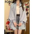 aimilian Blue 2024 Sun Protection Coat Women's Long Sleeve Thin Cardigan Design Sense Women's Outer Shirt Early Autumn. 