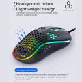 7200 DPI RGB USB Wired Gaming Mouse Lightweight Honeycomb Mouse Ergonomic Mice with Ultra Weave Cable For Computer Game PC. 