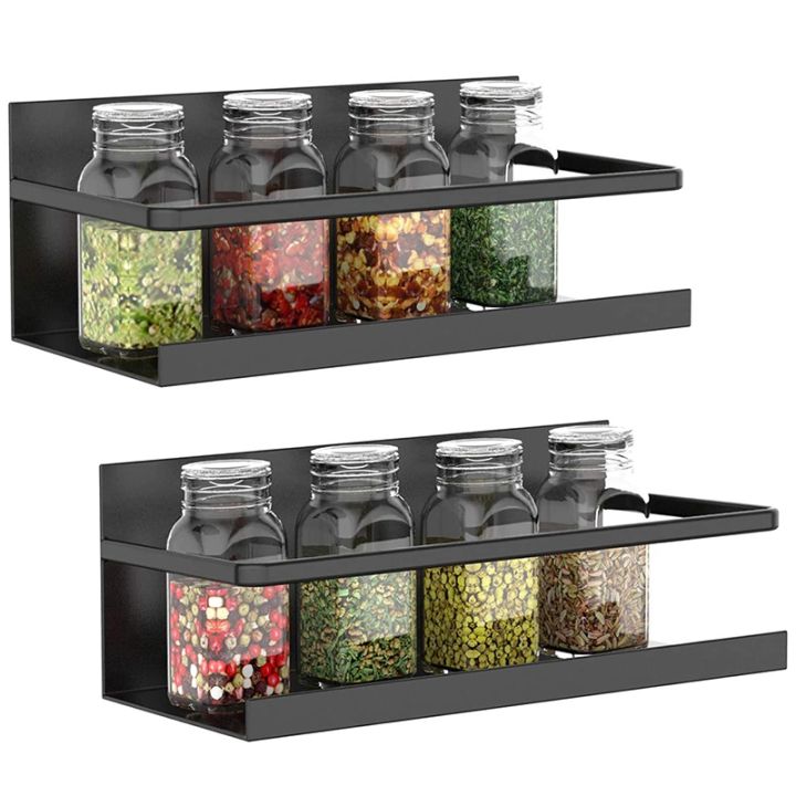Sudar Storage Rack Magnetic Spice Rack 2 Pack Spice Storage Shelf Strongly Magnetic ...