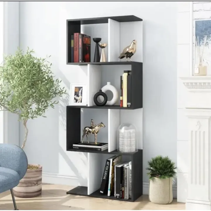 VTEC FURNITURE Modern Display Rack / 4-Tier Bookcase / Ornament Rack/ Simple shelf/ Bookcases /  Shelves / Objects Display Rack/  Home Decor / Modern Furniture / Multifunctional bookcase / Combination Floor Cabinet