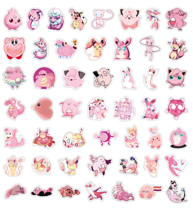 20/40/60Pcs%20Pink%20TAKARA%20TOMY%20Laptop%20stickers%20POKEMON%20stickers%20for%20kids%20-%20Image%205